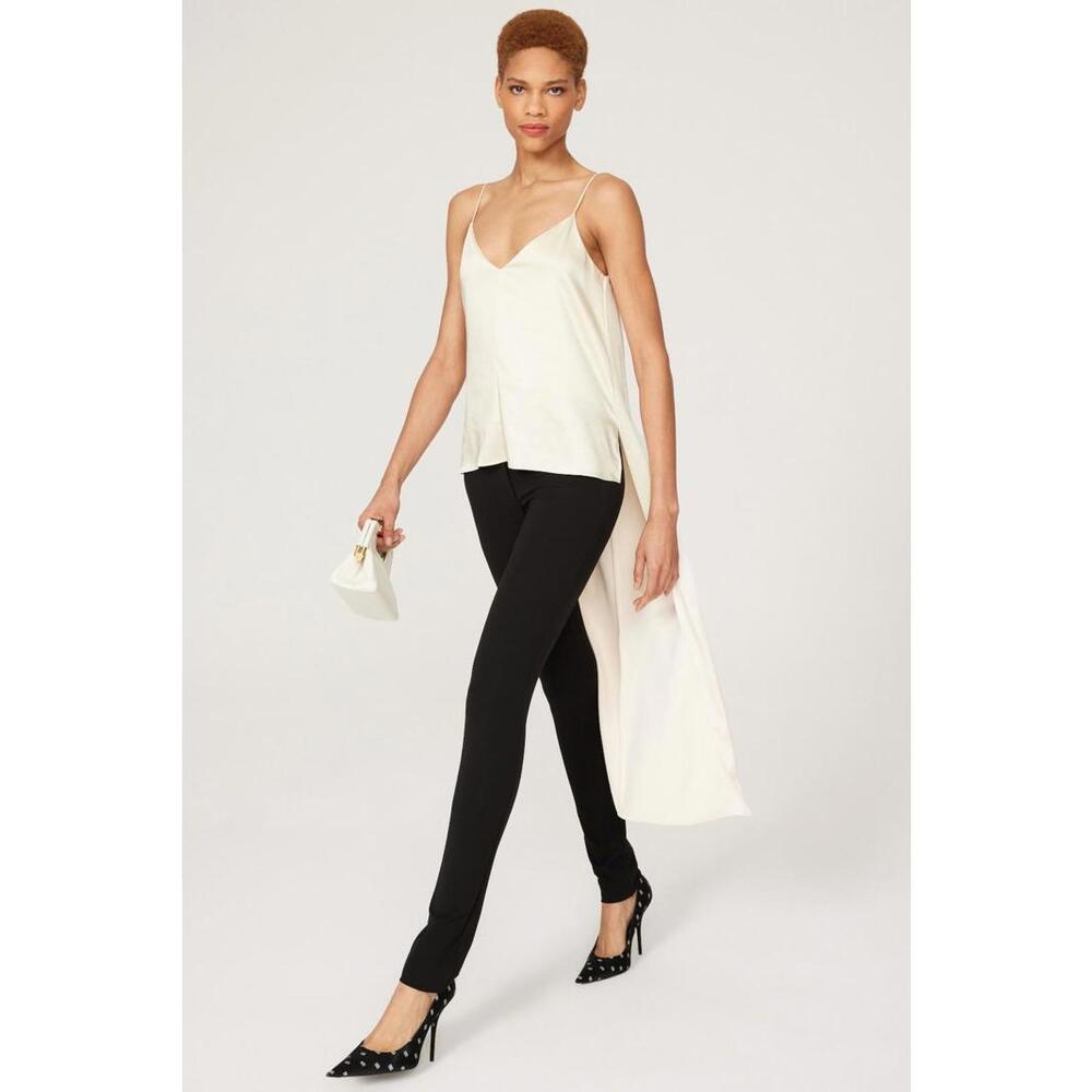 Obando x RTR Off-White Satin High Low Tank Top Size 4 As Is Condition